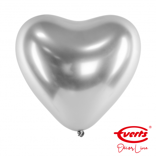 50 Herzballons - DECOR - Ø 30cm - Satin Luxe - Platinum